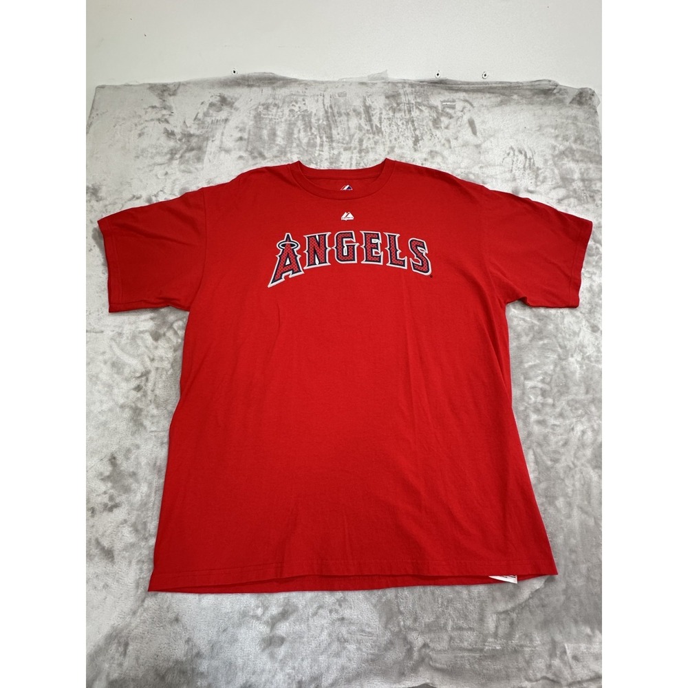 Los Angeles Angels x Majestic T-Shirt Men's Size XL Red The Machine Pujols 5 EUC